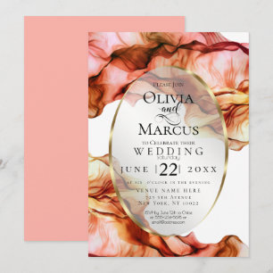 WEDDING   Abstract Watercolor Autumn Colours 6 Invitation