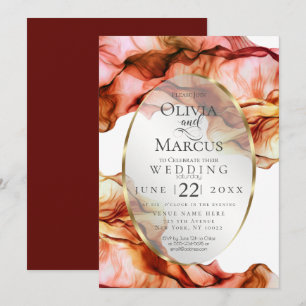 WEDDING Abstract Watercolor Autumn Colours Invitation