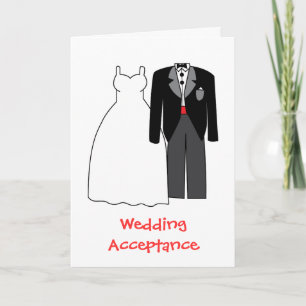 Wedding acceptance Bride & Groom Thank You Card