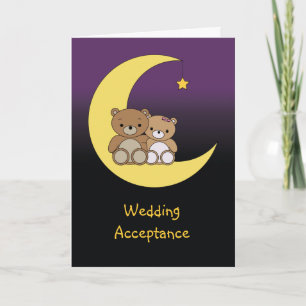 Wedding Acceptance cute bears Thank You Card