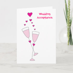 Wedding acceptance simple champagne toast card