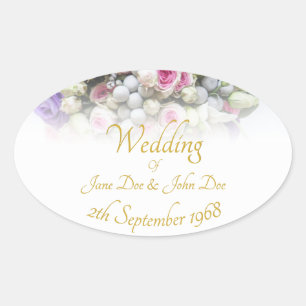 Wedding Accessories - Bride with colourful wedding Oval Sticker
