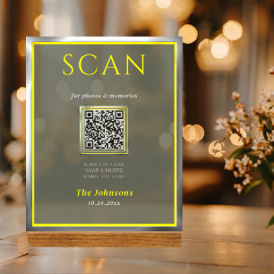 Wedding Acrylic QR Code Photo Sharing Scan Sign