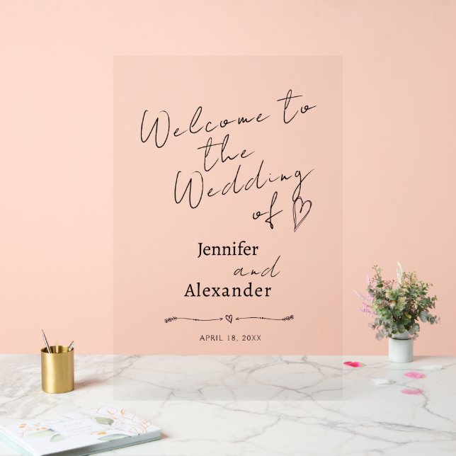 Wedding Acrylic Sign Welcome Minimalistic. (Wedding)