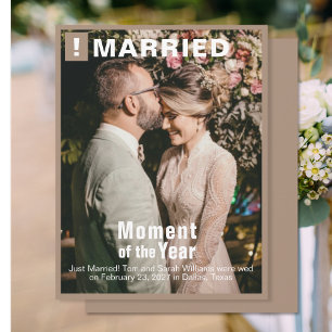 Wedding Add Photo Fun Magazine Cover Card