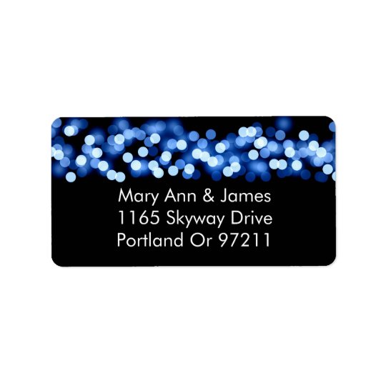 Wedding Address Blue Hollywood Glam Address Label