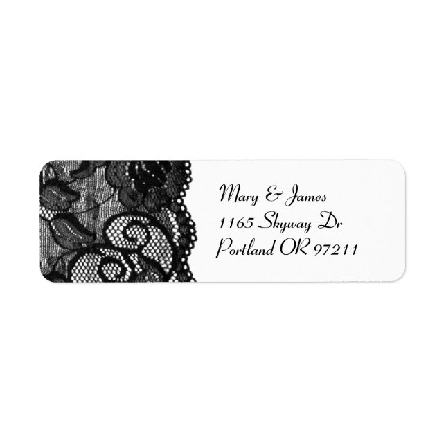 Wedding Address Elegant Vintage Black Lace (Front)