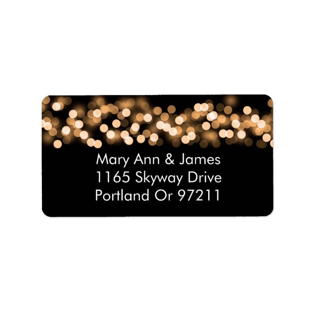 Wedding Address Gold Hollywood Glam Label (Front)