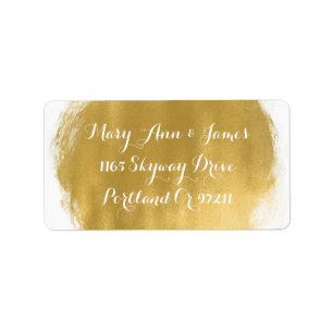 Wedding Address Gold Paint Look Label