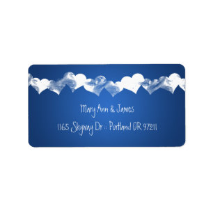 Wedding Address Grunge Hearts Blue Label