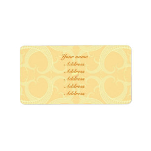 Wedding Address Label - Cream Ivory Gold Pattern