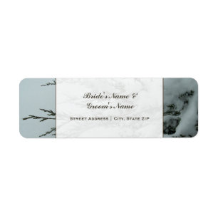 Wedding Address Label - Evergreen Tree With Snow