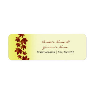 Wedding Address Label - Fall Wedding Leaves