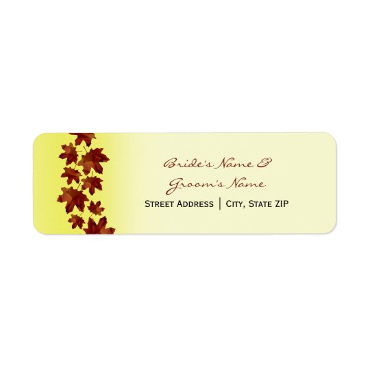 Wedding Address Label - Fall Wedding Leaves