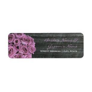 Wedding Address Label - Roses & Barnwood