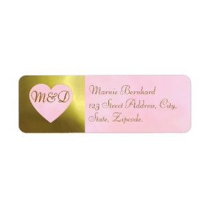 Wedding Address Label Vintage Rose Pink Set
