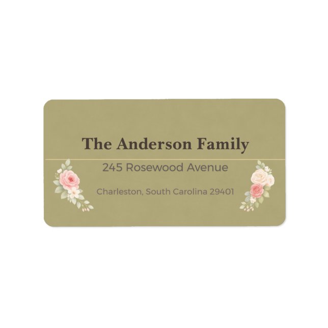 Wedding Address Labels | Luxury Floral Return (Front)