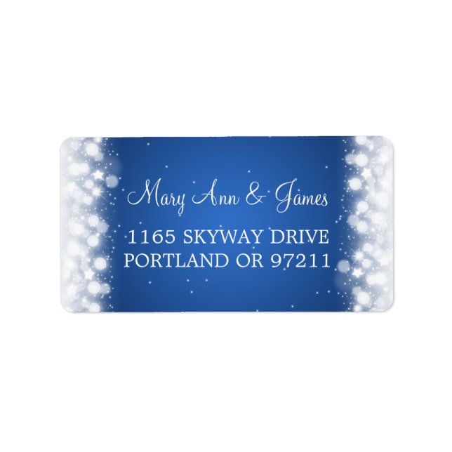 Wedding Address Love Magic Sparkle Blue Label (Front)