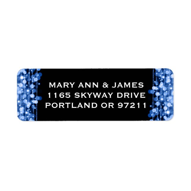 Wedding Address Party Sparkles Blue (Front)