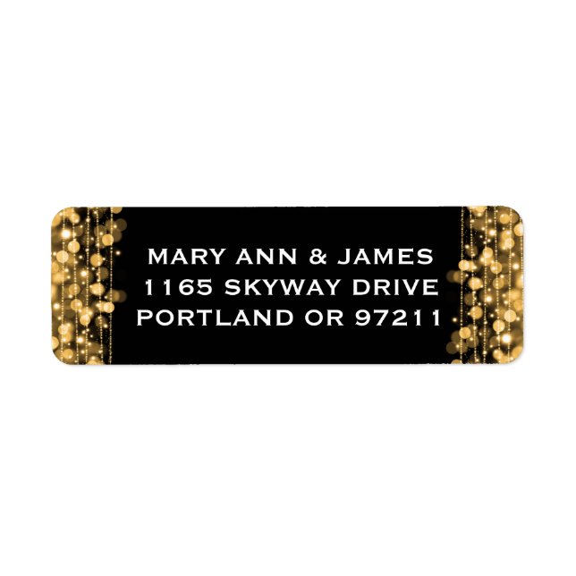 Wedding Address Party Sparkles Gold (Front)