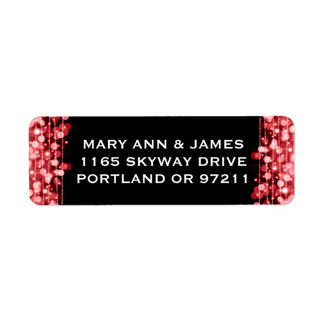 Wedding Address Party Sparkles Red (Front)