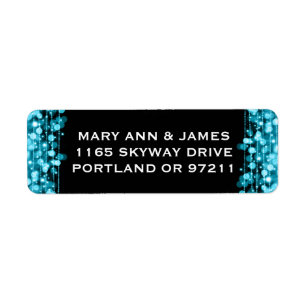 Wedding Address Party Sparkles Turquoise