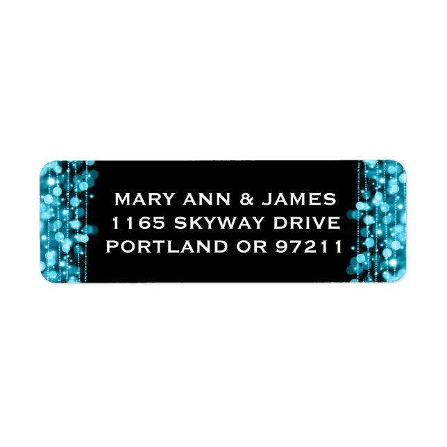 Wedding Address Party Sparkles Turquoise (Front)