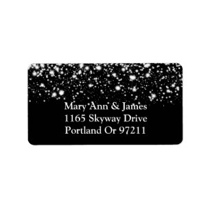 Wedding Address Silver Midnight Glam Label