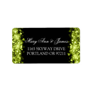 Wedding Address Sparkling Lights Lime Black Label