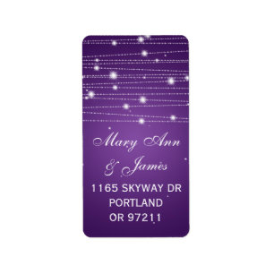 Wedding Address Sparkling Lines Purple Label
