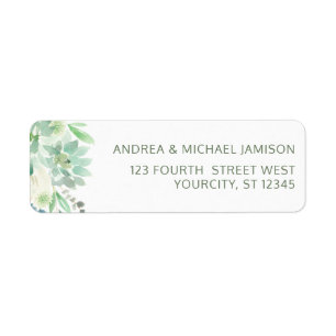 Wedding Address Succulent Watercolor Greenery