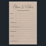 Wedding Advice and Wishes<br><div class="desc">These simple, black on kraft paper, modern, minimal, handwritten script Advice & Wishes sheets are perfect to have bridal shower, rehearsal dinner or wedding guests fill out for the happy couple. People will love having the prompts - they make it so easy to leave loving words of advice and well...</div>