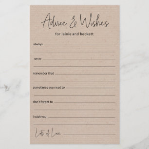 Wedding Advice and Wishes