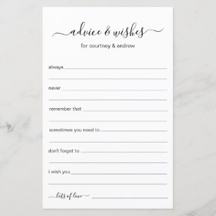 Wedding Advice and Wishes