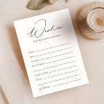 Wedding Advice And Wishes For Bride And Groom Card<br><div class="desc">Looking for a beautiful and elegant way to collect advice and wishes for the newlyweds? Look no further than this simple and modern wedding advice card! Perfect for bridal showers, this card features a minimalist design with elegant calligraphy script and plenty of space for guests to leave their heartfelt advice...</div>