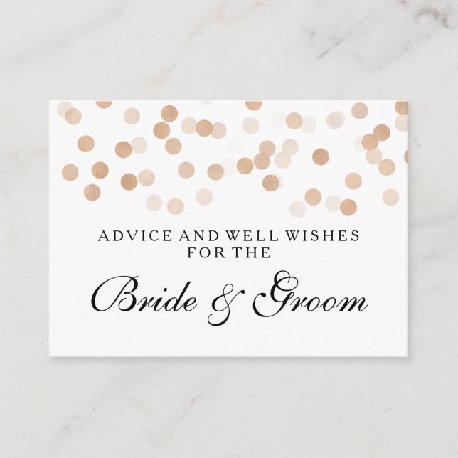 Wedding Advice Card Copper Foil Glitter Lights (Front)
