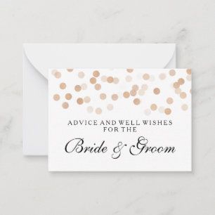 Wedding Advice Card Copper Foil Glitter Lights