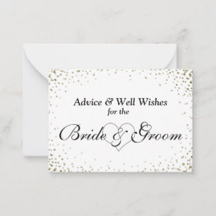 Wedding Advice Card Faux Gold Confetti