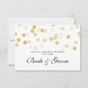 Wedding Advice Card Faux Gold Foil Glitter Lights