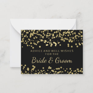 Wedding Advice Card Gold Foil Look Confetti