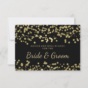 Wedding Advice Card Gold Foil Look Confetti