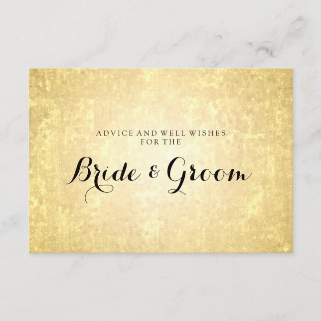 Wedding Advice Card Gold Foil Stars Look Confetti (Front)