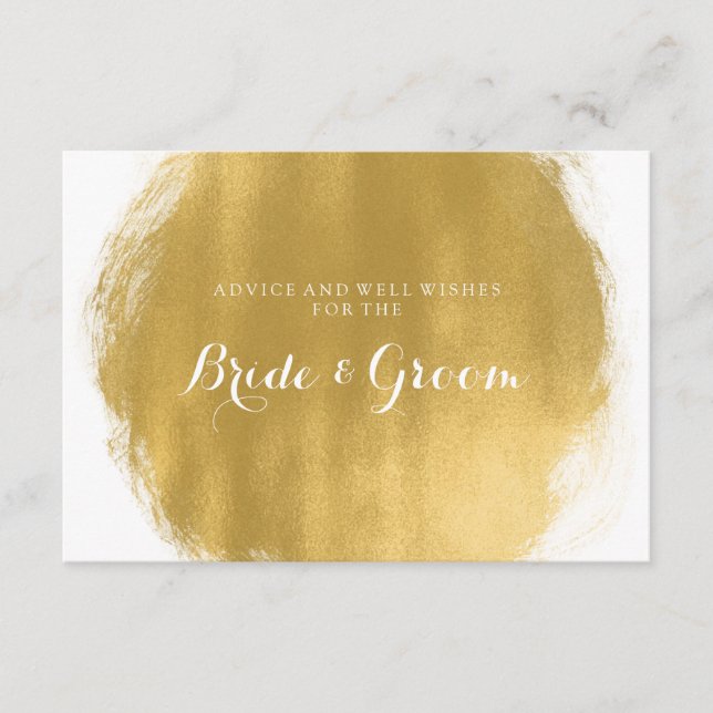 Wedding Advice Card Gold Paint Look (Front)