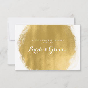 Wedding Advice Card Gold Paint Look