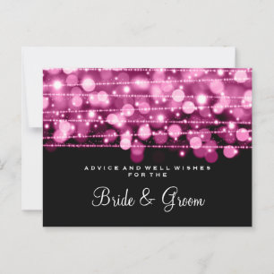 Wedding Advice Card Party Sparkles Pink