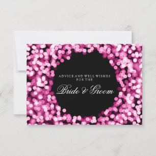 Wedding Advice Card Pink Sparkly Lights