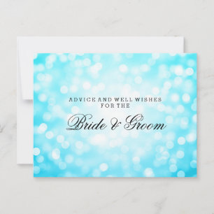 Wedding Advice Card Turquoise Glitter Lights