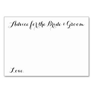 Wedding Advice Cards Advice for the Bride & Groom