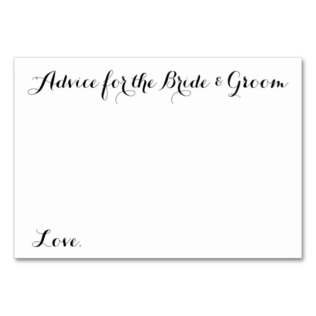 Wedding Advice Cards Advice for the Bride & Groom (Front)