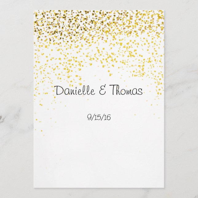 Wedding Advice, Elegant, Gold Confetti Advice Card (Front)